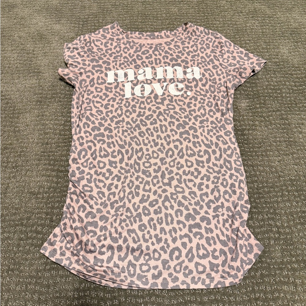 a:glow Tan Leopard Maternity Top